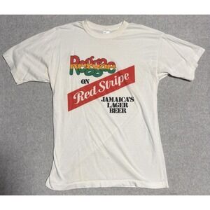 Vintage 1990s Red Stripe Reggae Jamaica Lager Beet T Shirt Size Small